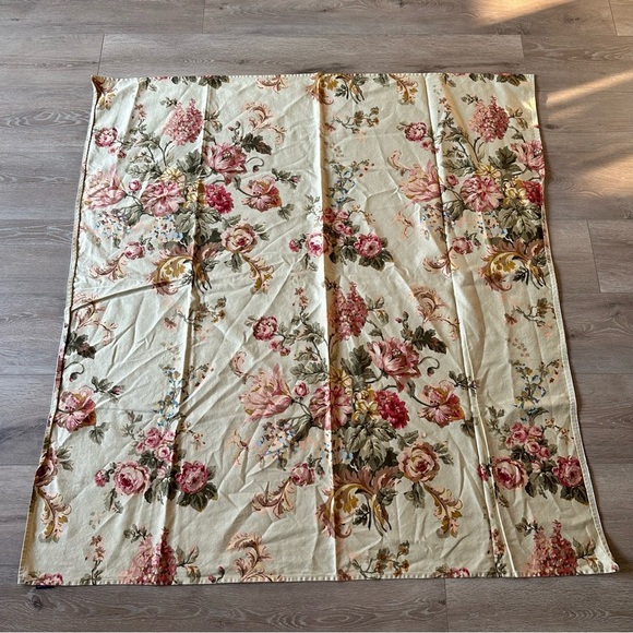 Rare Vintage Ralph Lauren Floral Table Cloth Side Table 100% Cotton - Picture 9 of 9